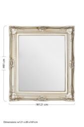 Orsina Ornate Metallic Foliage Wall Mirror, Neoclassical Rectangular Wall Mirror, Champagne Gold Antique Mirror - thumbnail 3