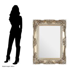 Orsina Ornate Metallic Foliage Wall Mirror, Neoclassical Rectangular Wall Mirror, Champagne Gold Antique Mirror - thumbnail 5