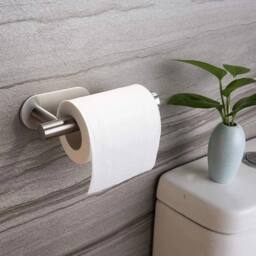 VOGREX Toilet Roll Holder Dispenser Wall Mounted Stainless Steel in Silver - thumbnail 4