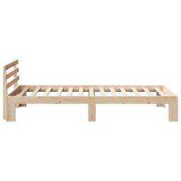 Berkfield Home Natural Pine Wood Bed Frame Natural Solid wood 80 x 200 cm in Brown - thumbnail 7