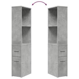Berkfield Home Narrow Bathroom Cupboard with Wheels Concrete Grey Engineered Wood - thumbnail 8