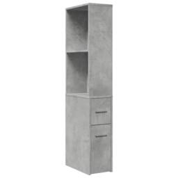 Berkfield Home Narrow Bathroom Cupboard with Wheels Concrete Grey Engineered Wood - thumbnail 3