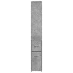 Berkfield Home Narrow Bathroom Cupboard with Wheels Concrete Grey Engineered Wood - thumbnail 5