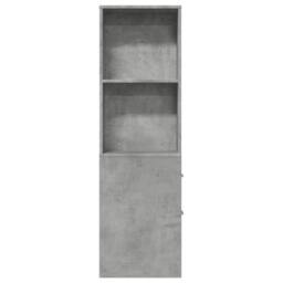 Berkfield Home Narrow Bathroom Cupboard with Wheels Concrete Grey Engineered Wood - thumbnail 4