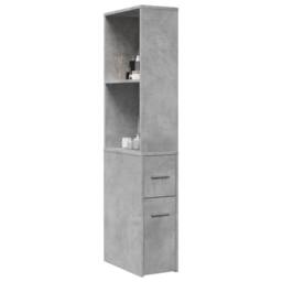 Berkfield Home Narrow Bathroom Cupboard with Wheels Concrete Grey Engineered Wood - thumbnail 2