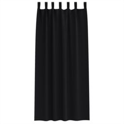Berkfield Home Curtains with Curtains 2 pcs Black 260 x 140 cm Polyester - thumbnail 3