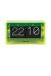PRESENT TIME Karlsson Table Clock Acrylic Boxed Flip - Neon Yellow - thumbnail 1