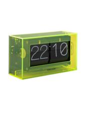 PRESENT TIME Karlsson Table Clock Acrylic Boxed Flip - Neon Yellow - thumbnail 3