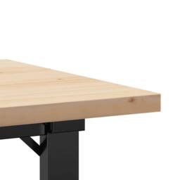 Berkfield Home Coffee Table O-Frame 80x50x40.5 cm Solid Wood Pine & Steel in Brown - thumbnail 7