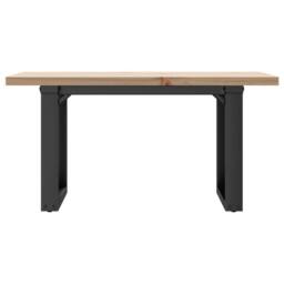 Berkfield Home Coffee Table O-Frame 80x50x40.5 cm Solid Wood Pine & Steel in Brown - thumbnail 4