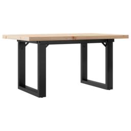 Berkfield Home Coffee Table O-Frame 80x50x40.5 cm Solid Wood Pine & Steel in Brown - thumbnail 6