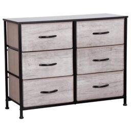 Rafaelo Mobilia 6 Drawer Bedroom Chest With Fabric Drawers in Grey - thumbnail 5