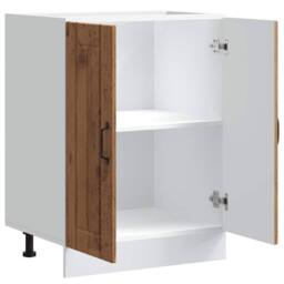 Berkfield Home Sink Base Cabinet Lucca Old Wood Engineered Wood in Brown - thumbnail 5