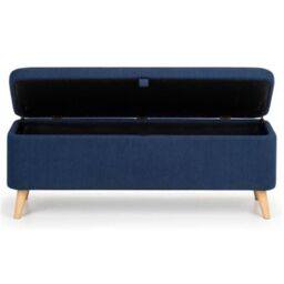 Ashfield Stilted Premium Ocean Blue Fabric Blanket Box in Dark Blue - thumbnail 4