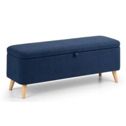 Ashfield Stilted Premium Ocean Blue Fabric Blanket Box in Dark Blue - thumbnail 3
