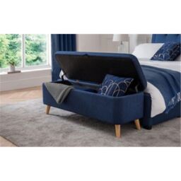 Ashfield Stilted Premium Ocean Blue Fabric Blanket Box in Dark Blue - thumbnail 2
