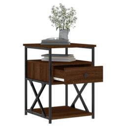 Berkfield Home Durable Bedside Cabinets 2 pcs Brown Oak 40x42x55 cm Engineered Wood - Size: 40 x 42 x 55 cm - thumbnail 4