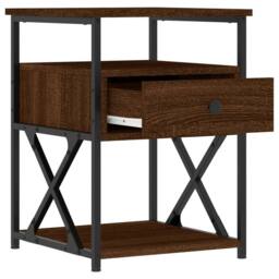 Berkfield Home Durable Bedside Cabinets 2 pcs Brown Oak 40x42x55 cm Engineered Wood - Size: 40 x 42 x 55 cm - thumbnail 7