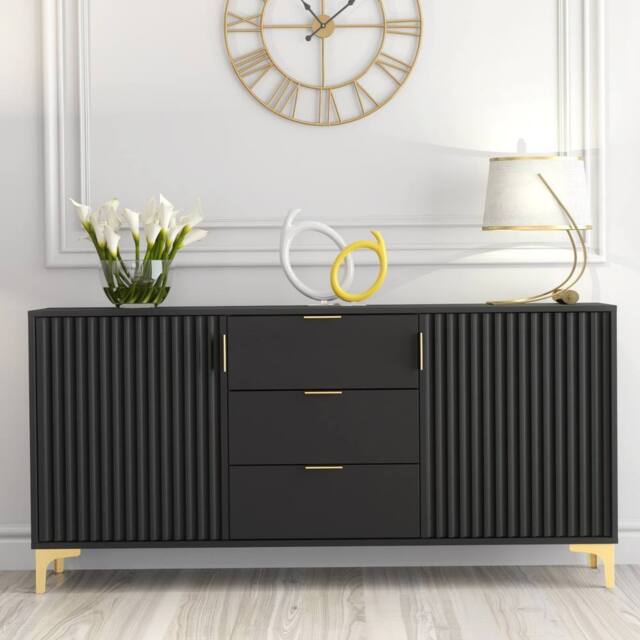 Creative Furniture Tide Crest Sideboard 140cm - Black & Gold - image 1