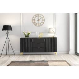 Creative Furniture Tide Crest Sideboard 140cm - Black & Gold - thumbnail 2