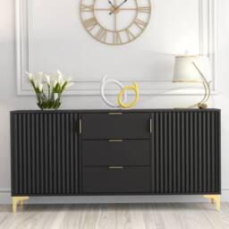 Creative Furniture Tide Crest Sideboard 140cm - Black & Gold