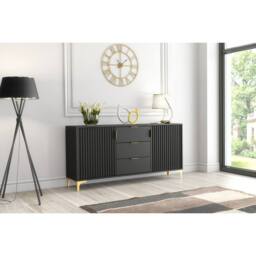 Creative Furniture Tide Crest Sideboard 140cm - Black & Gold - thumbnail 5