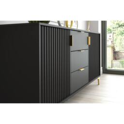 Creative Furniture Tide Crest Sideboard 140cm - Black & Gold - thumbnail 3