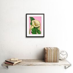 "Artery8 Wall Art Print Calla Lily Painting Art Framed 9x7 inch in Black - Size: W7"" x H9""" - thumbnail 2