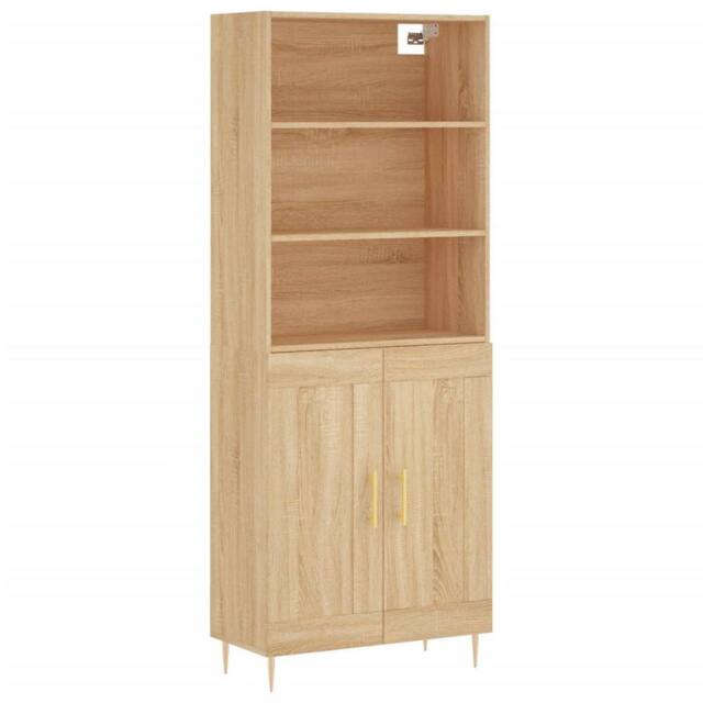 Berkfield Home Highboard Sonoma Oak 69.5x34x180 cm Engineered Wood in Light Tan - image 1
