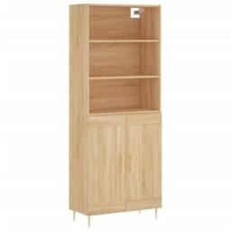Berkfield Home Highboard Sonoma Oak 69.5x34x180 cm Engineered Wood in Light Tan