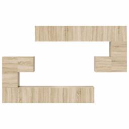 Berkfield Home Modern 10 Piece TV Cabinet Set Sonoma Oak Engineered Wood in Light Brown - thumbnail 6