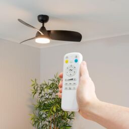 "ValueLights Matte Black 36"" 3 Blade Ceiling Light Fan with Remote Control" - thumbnail 6