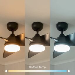 "ValueLights Matte Black 36"" 3 Blade Ceiling Light Fan with Remote Control" - thumbnail 4