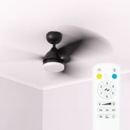 "ValueLights Matte Black 36"" 3 Blade Ceiling Light Fan with Remote Control" - thumbnail 3
