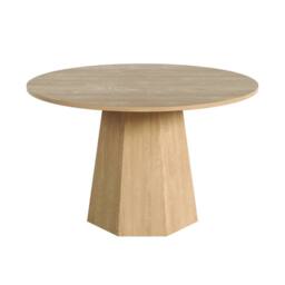 BTM 120cm Round Dining Table 4-6 Seater Scandinavian Oak in Natural - thumbnail 5