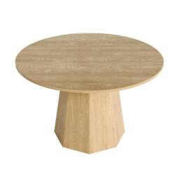 BTM 120cm Round Dining Table 4-6 Seater Scandinavian Oak in Natural - thumbnail 6