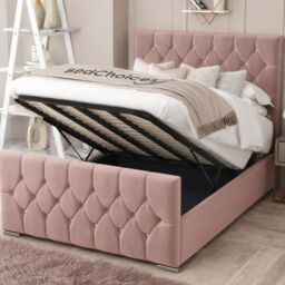 "Bed Choices Florida Upholstered Bed Frame 70"" Bed Frame in Pink - Size: King" - thumbnail 4