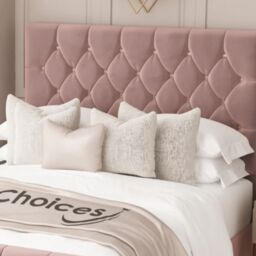 "Bed Choices Florida Upholstered Bed Frame 70"" Bed Frame in Pink - Size: King" - thumbnail 2