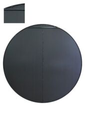 MirrorOutlet Black Large Circular Window Metal Wall & Leaner Mirror (200x200cm) - Size: 1 Pack - thumbnail 3