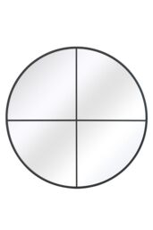 MirrorOutlet Black Large Circular Window Metal Wall & Leaner Mirror (200x200cm) - Size: 1 Pack - thumbnail 6