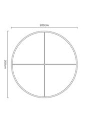 MirrorOutlet Black Large Circular Window Metal Wall & Leaner Mirror (200x200cm) - Size: 1 Pack - thumbnail 5