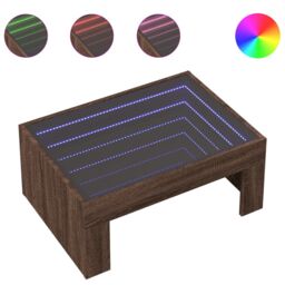 Berkfield Home Coffee Table with Infinity LED Brown Oak 70x50x30 cm - Size: 70 x 50 x 30 cm - thumbnail 2