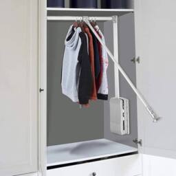 KORVIXA Pull Down Wardrobe Lift 10KG Heavy Duty in Silver - Size: 900mm - thumbnail 4