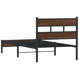 Berkfield Home Elegant Bed Frame without Mattress Brown Oak 100x190 cm Engineere - thumbnail 6