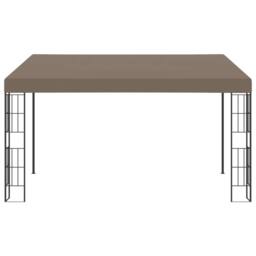 Berkfield Home Wall-mounted Gazebo 4x3 m Taupe Fabric - thumbnail 1