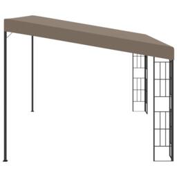 Berkfield Home Wall-mounted Gazebo 4x3 m Taupe Fabric - thumbnail 3