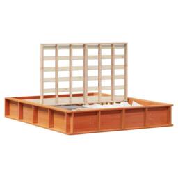 Berkfield Home Modern Bed Frame with Lift-up Storage, Wax Brown, 150 x 200 cm, S in Brown - Size: 150 x 200 cm - thumbnail 1