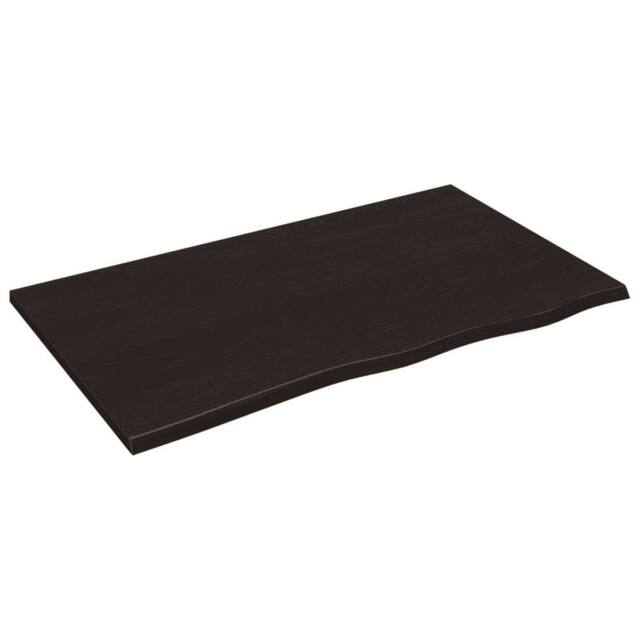 Berkfield Home Table Top Dark Grey 100x60x2 cm Treated Solid Wood Oak - Size: 100 x 60 x 2 cm - image 1