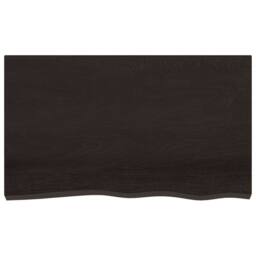 Berkfield Home Table Top Dark Grey 100x60x2 cm Treated Solid Wood Oak - Size: 100 x 60 x 2 cm - thumbnail 3