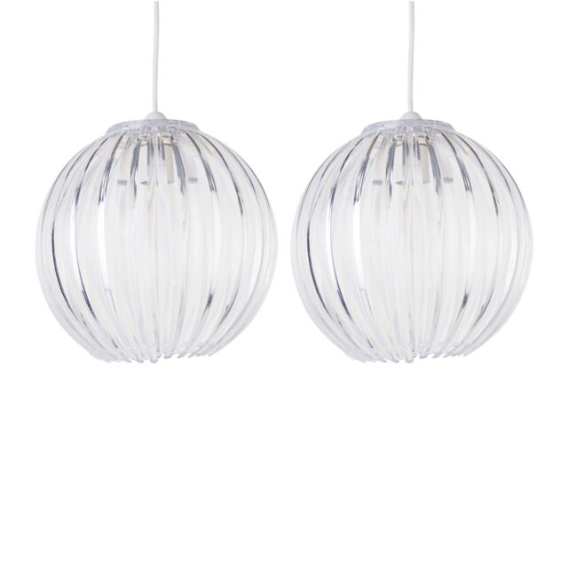 First Choice Lighting Set of 2 Craw - Clear Acrylic Pendant Shades - image 1